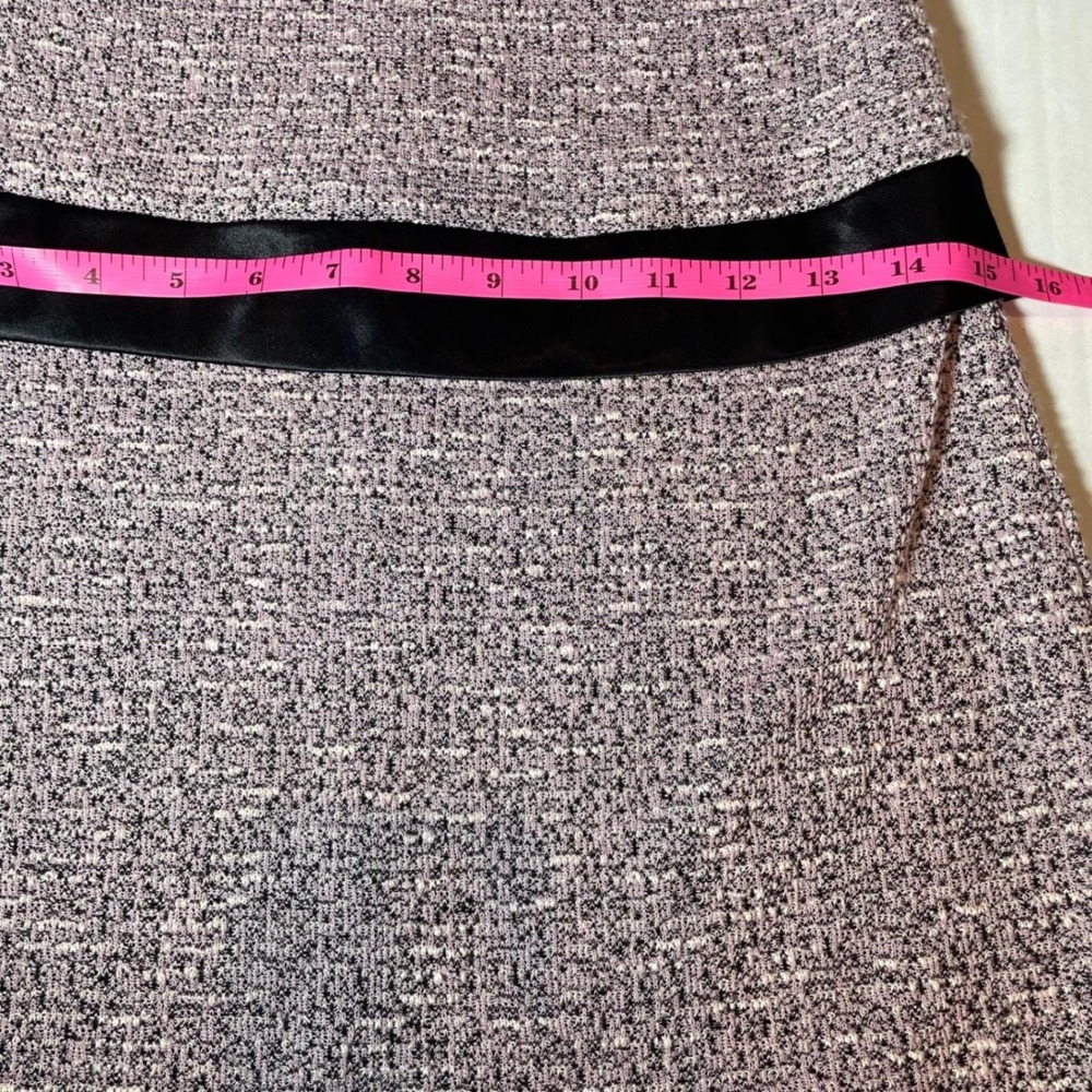 VTG Ruby Rox Pink Black Tweed Bow Off Shoulder Mini Dress Womens Small 60s Style - Picture 7 of 8